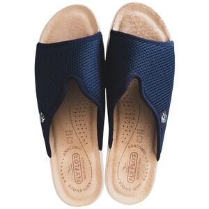 Fly Flot Slide Sandals Womens 39 Navy Blue Mesh Orthopedic Made in Italy Shoes